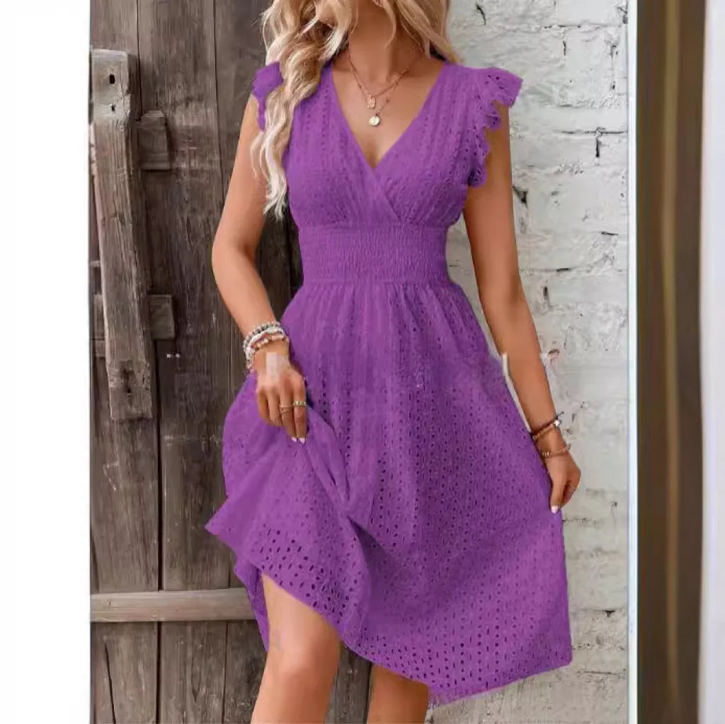 Solène – Robe d'été à col en V femme