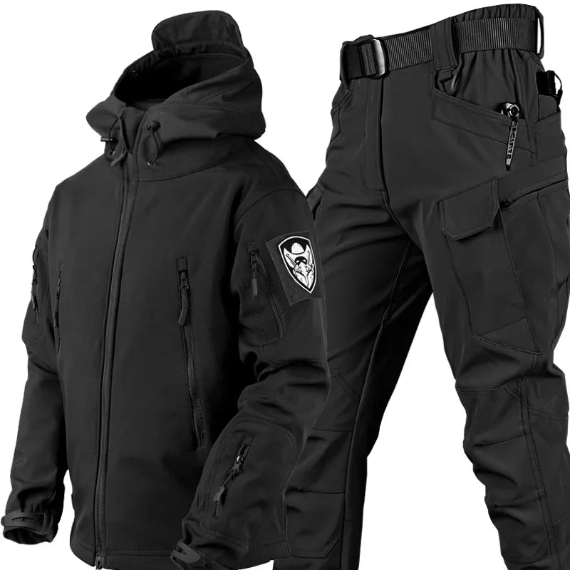 Mathieu – Ensemble tactique outdoor avec pantalon et veste à capuche homme