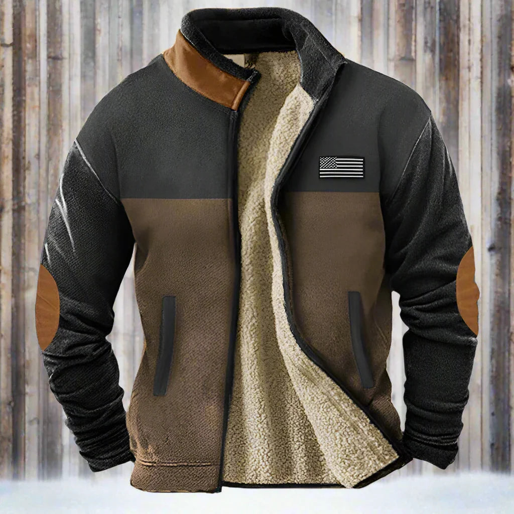 Julien – Veste chaude en polaire homme avec doublure en peau de mouton