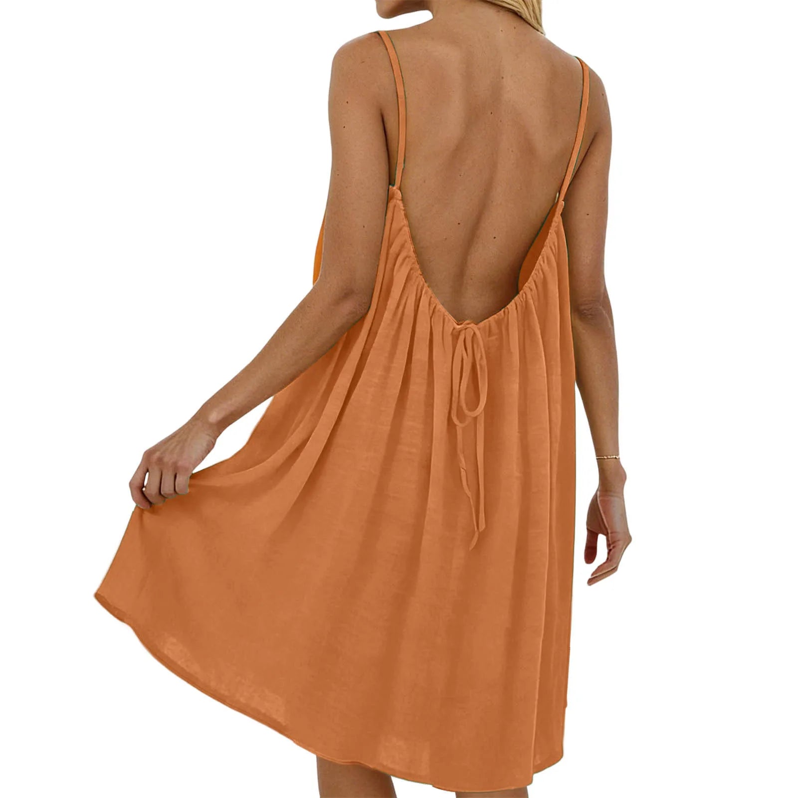Chloé – Robe évasée à fines bretelles dos nu