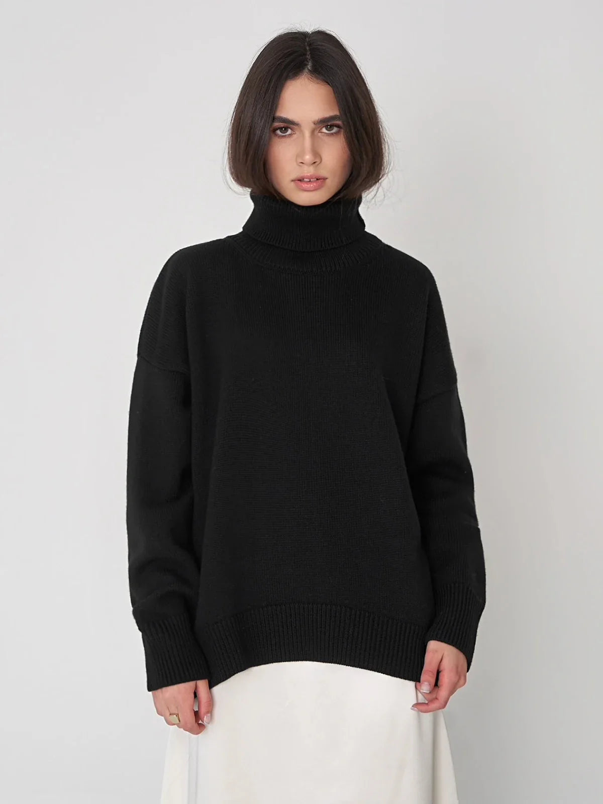 Adèle – Pull col roulé oversize femme