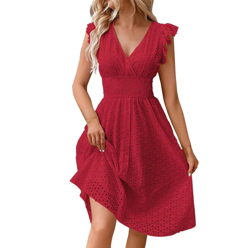 Solène – Robe d'été à col en V femme