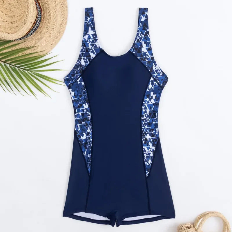 Maillot de bain une pièce shorty femme séchage rapide