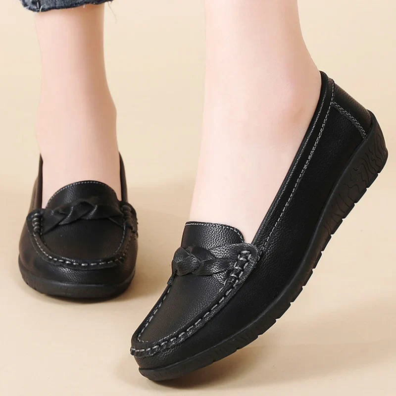 Mocassins femme driving à bride tressée et bout moc 3