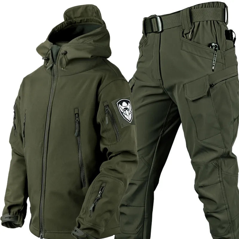 Mathieu – Ensemble tactique outdoor avec pantalon et veste à capuche homme