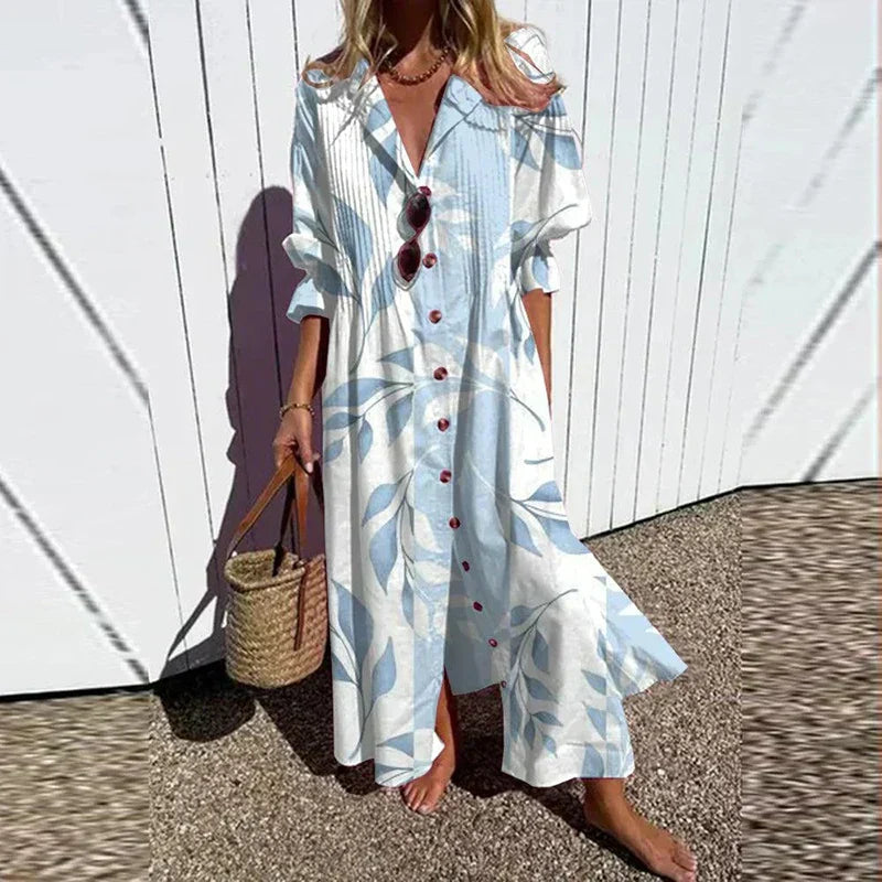 Clémence – Robe maxi bohème à col en V femme