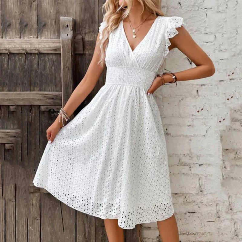 Solène – Robe d'été à col en V femme
