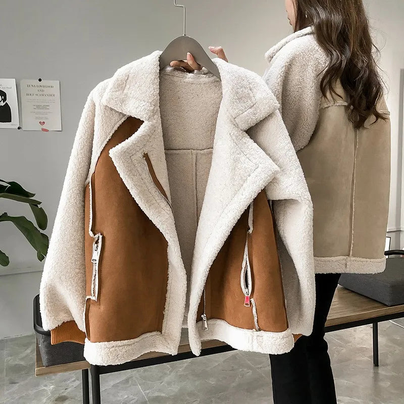 Anaïs – Manteau femme hiver en peau lainée