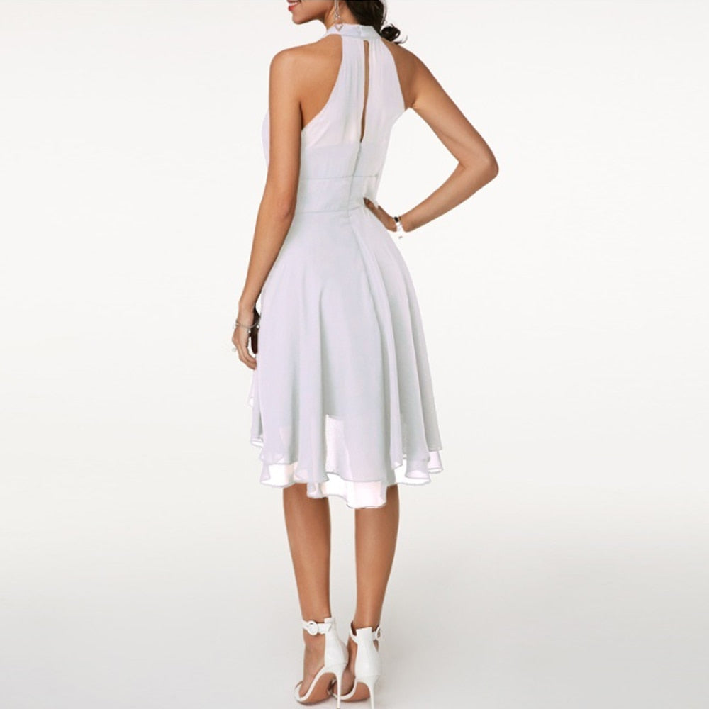 Élodie – Robe midi élégante avec ruches femme