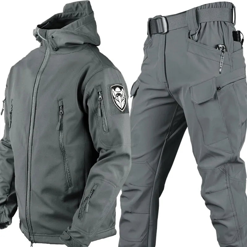 Mathieu – Ensemble tactique outdoor avec pantalon et veste à capuche homme