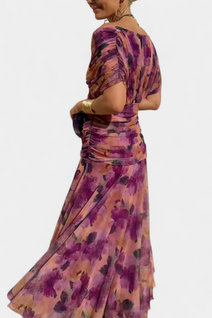 Clémence – Robe midi élégante à épaules dénudées femme