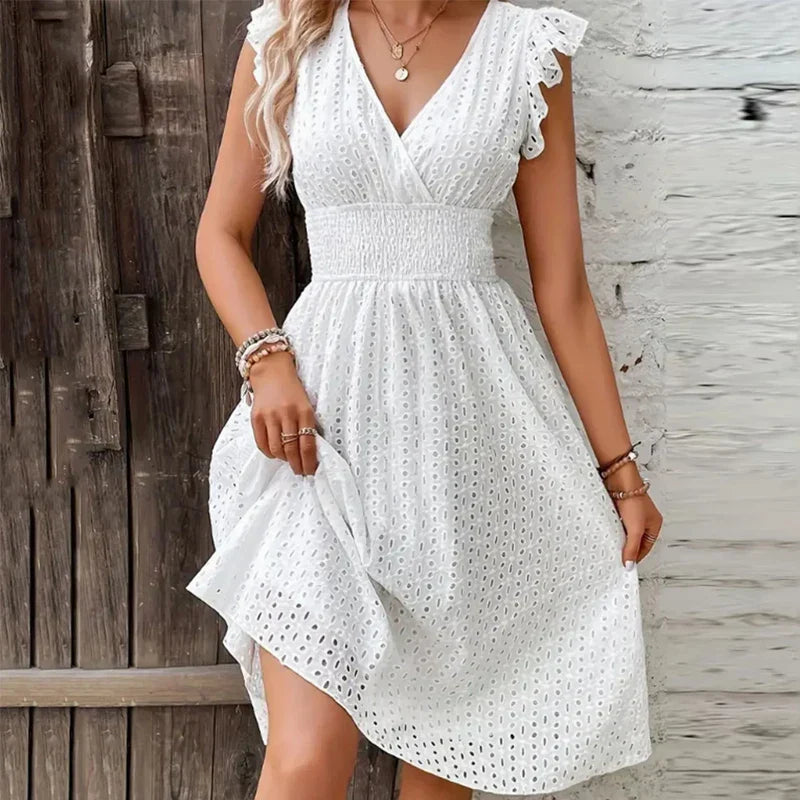 Solène – Robe d'été à col en V femme