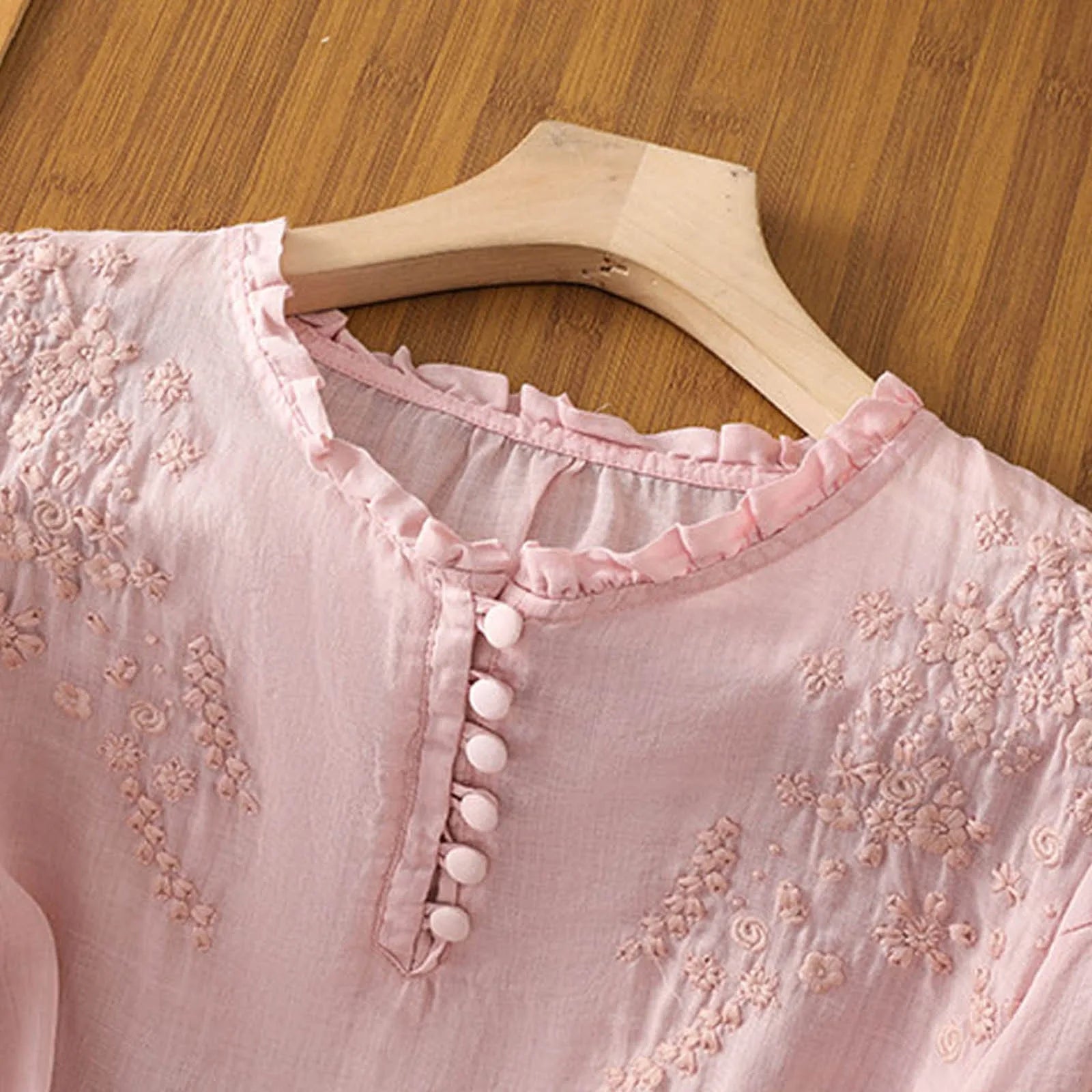 Éléonore – Blouse à boutons à imprimé floral femme