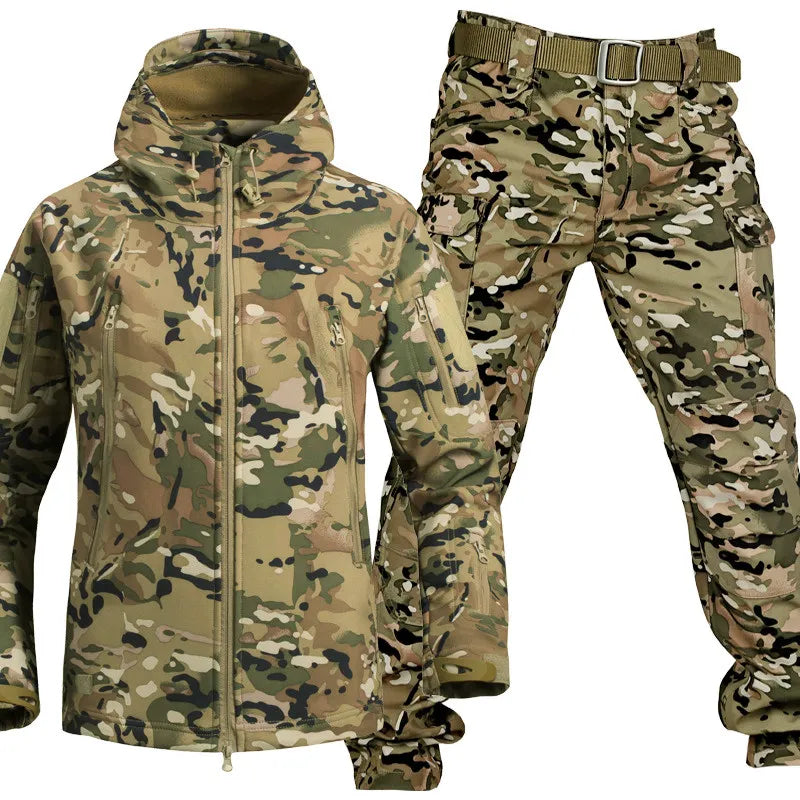 Mathieu – Ensemble tactique outdoor avec pantalon et veste à capuche homme
