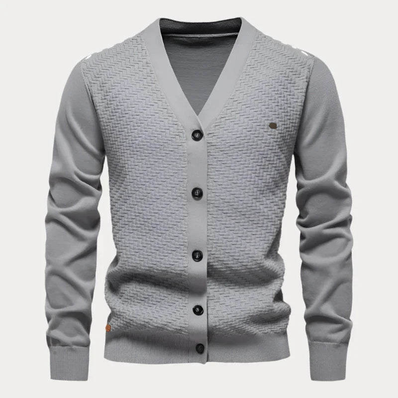 Adrien – Cardigan homme d’hiver col V