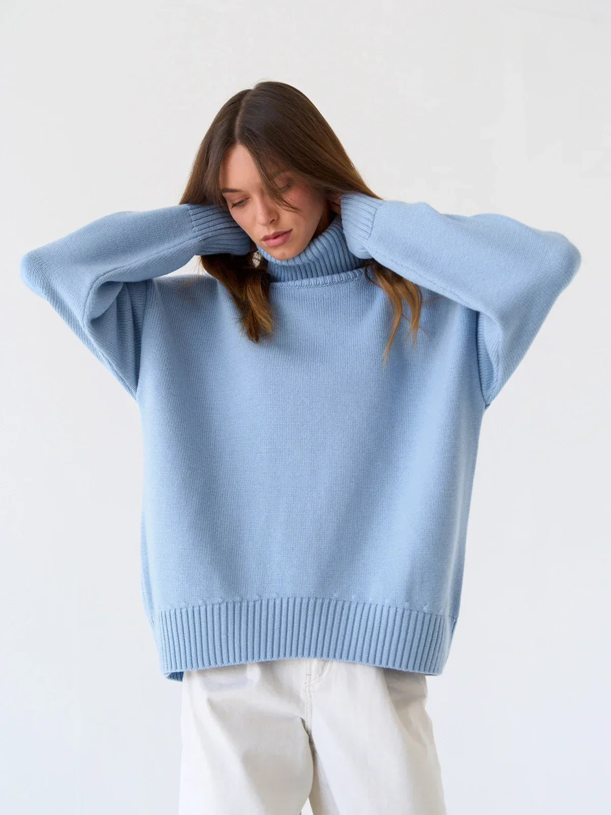 Adèle – Pull col roulé oversize femme