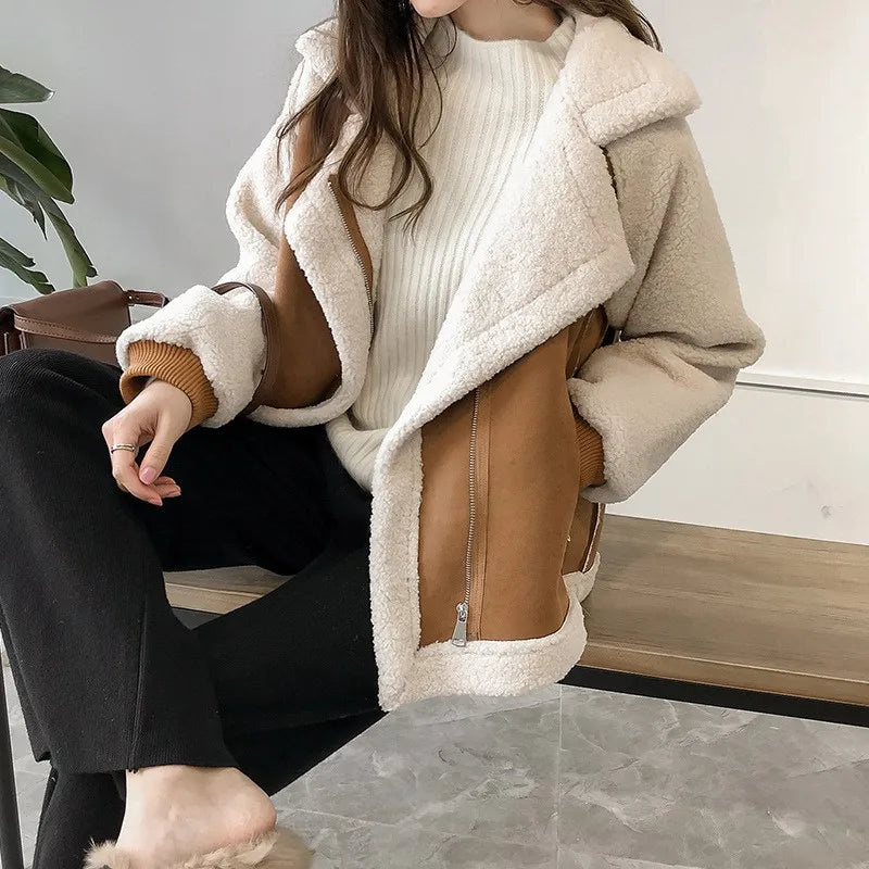Anaïs – Manteau femme hiver en peau lainée