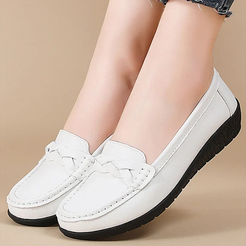Mocassins femme driving à bride tressée et bout moc 7
