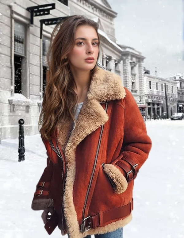 Élodie – Veste femme hiver shearling