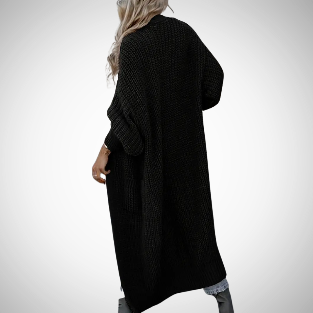 Élodie – Long gilet en maille pour femme