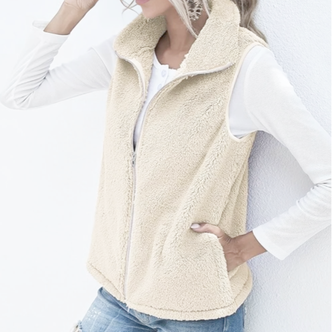 Agnès – Gilet sans manches femme zippé