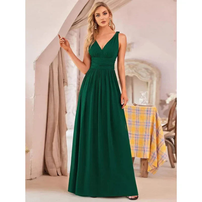 Manon – Robe maxi sans manches à col en V femme