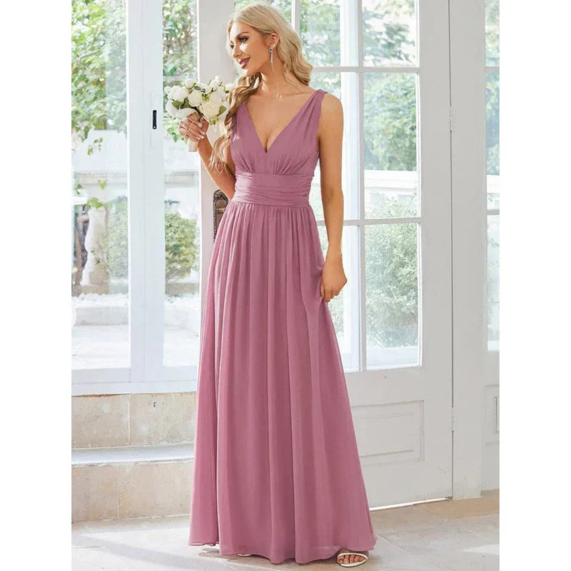 Manon – Robe maxi sans manches à col en V femme