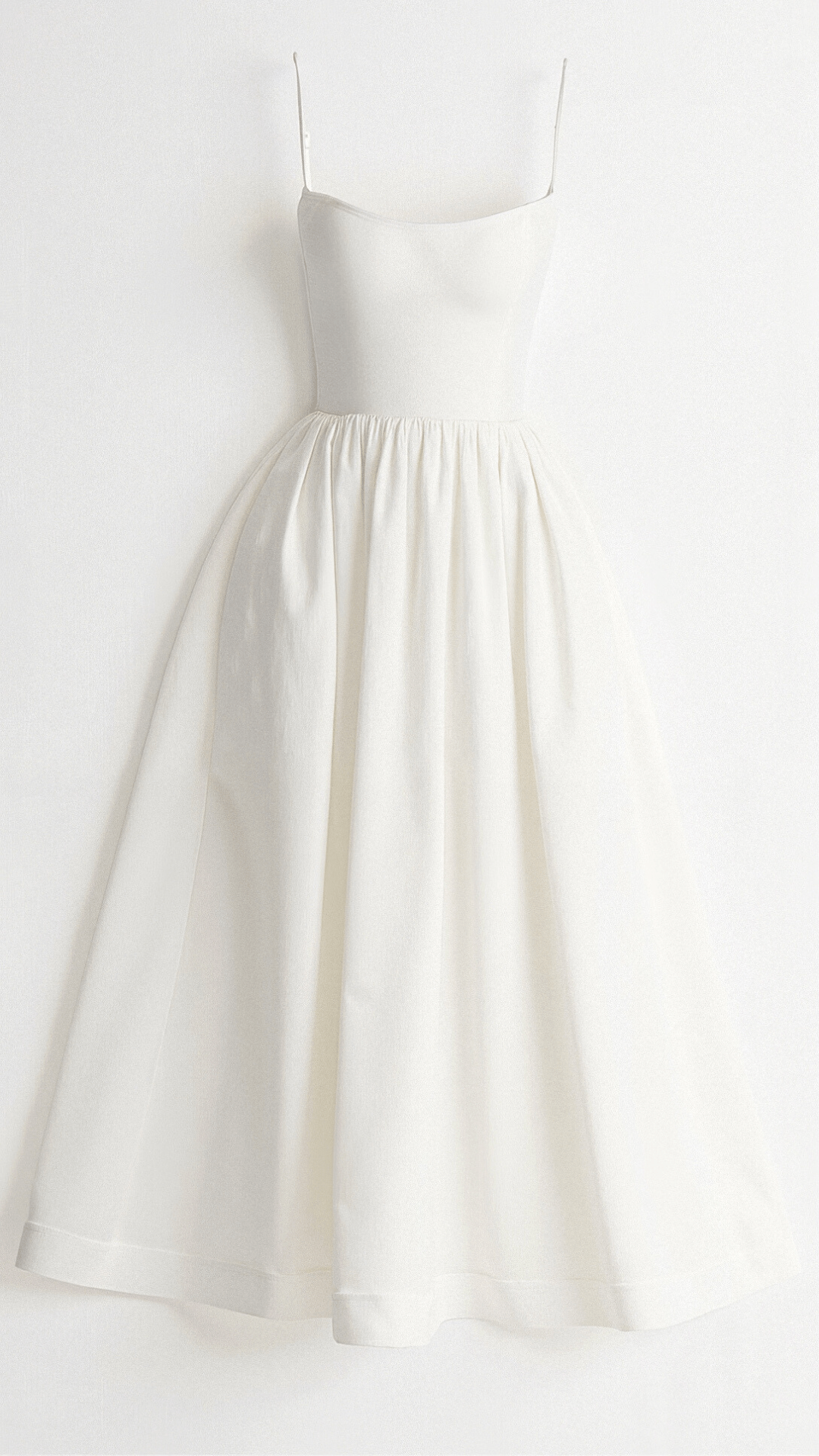 Léonie – Robe midi à bretelles fines et corsage ajusté femme