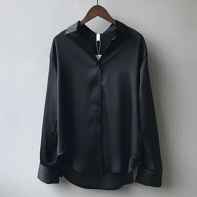 Émilie – Blouse en satin à coupe fluide femme