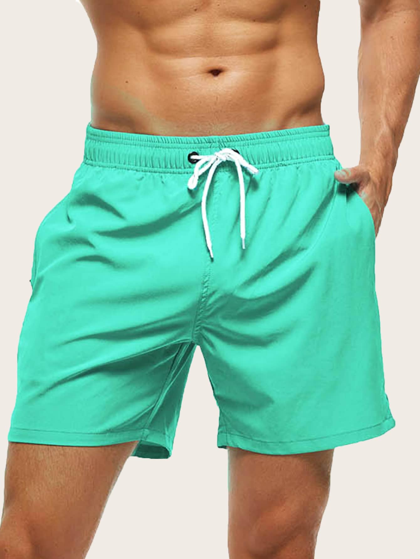 Short de bain homme séchage rapide doublé à poche zippée