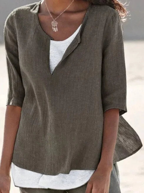 Camélia – Blouse d’été décontractée à superpositions femme