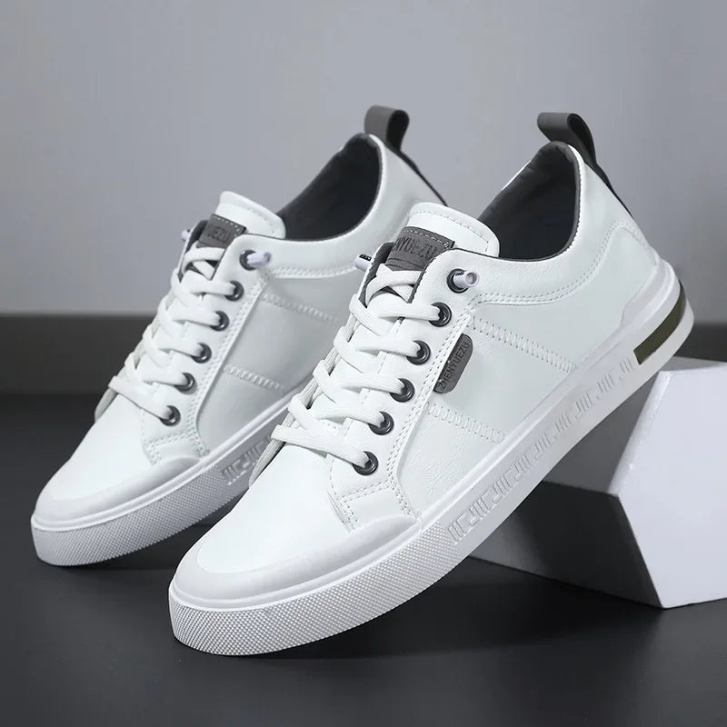 Baskets homme bicolores à lacets coupe basse 2