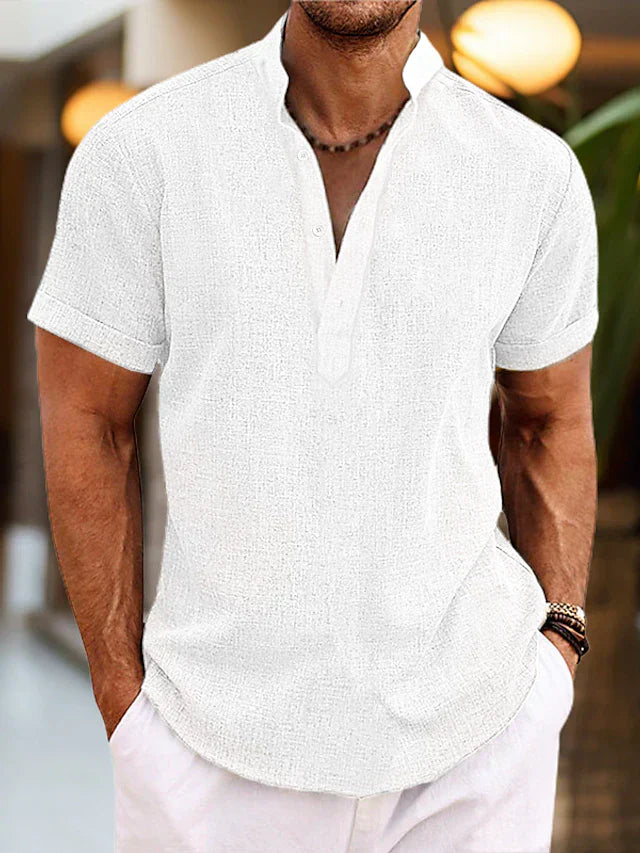 Lucas – Chemise à col ouvert et manches courtes pour homme