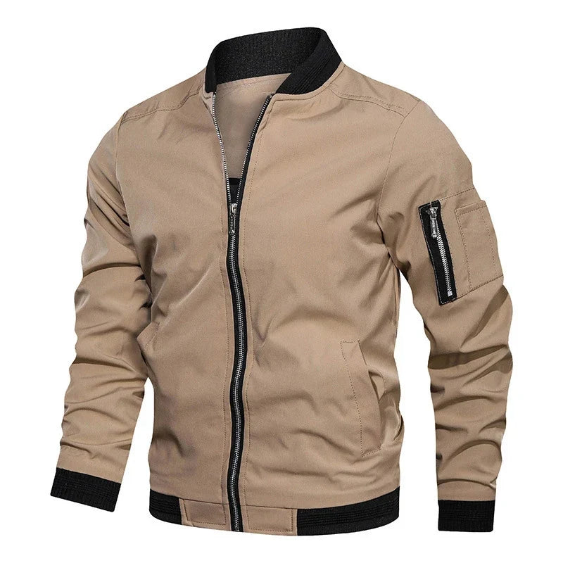 Bomber homme zippé à bords-côtes élastiques et zips décoratifs 4