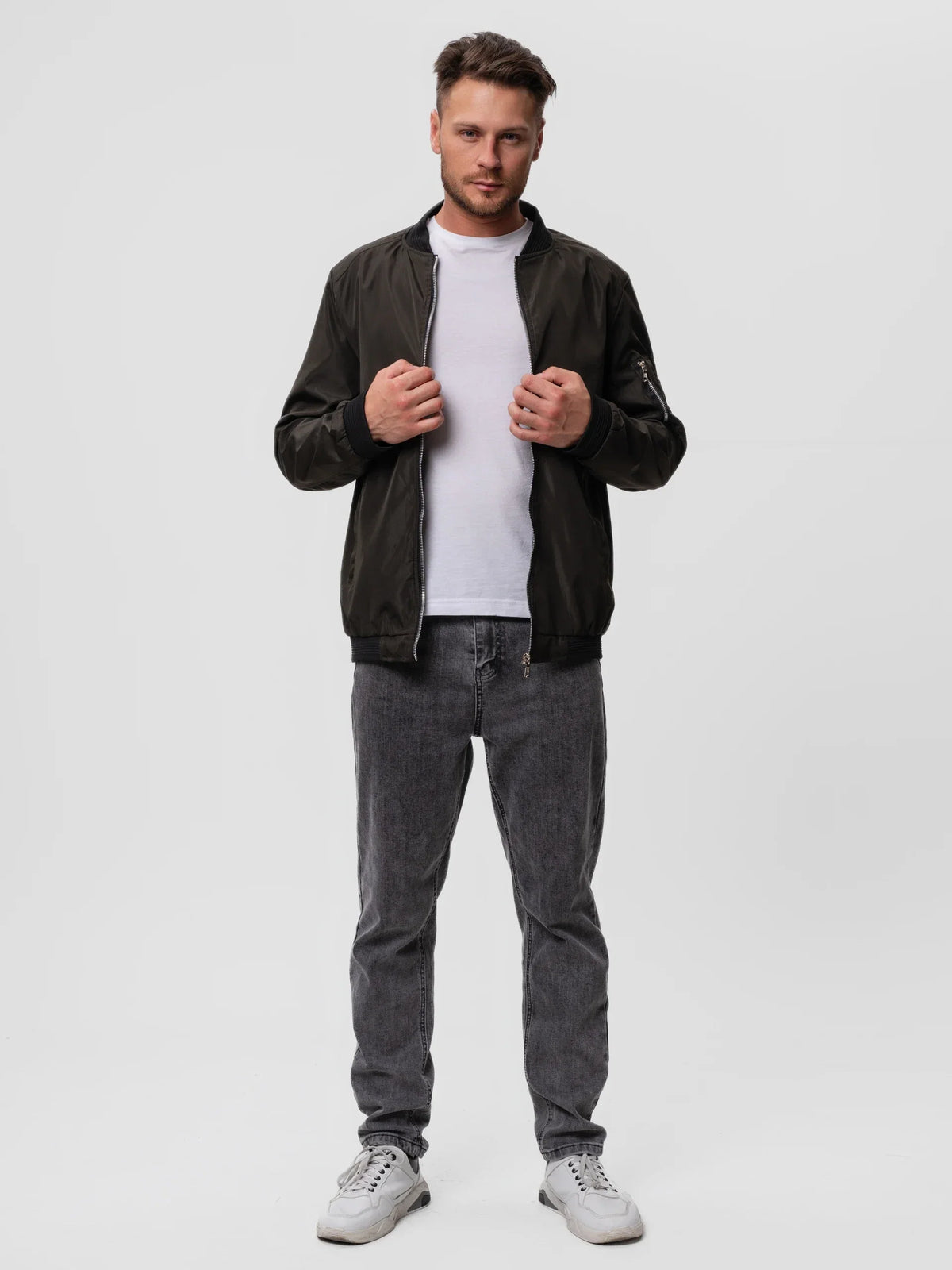 Bomber homme zippé à bords-côtes élastiques et zips décoratifs 6