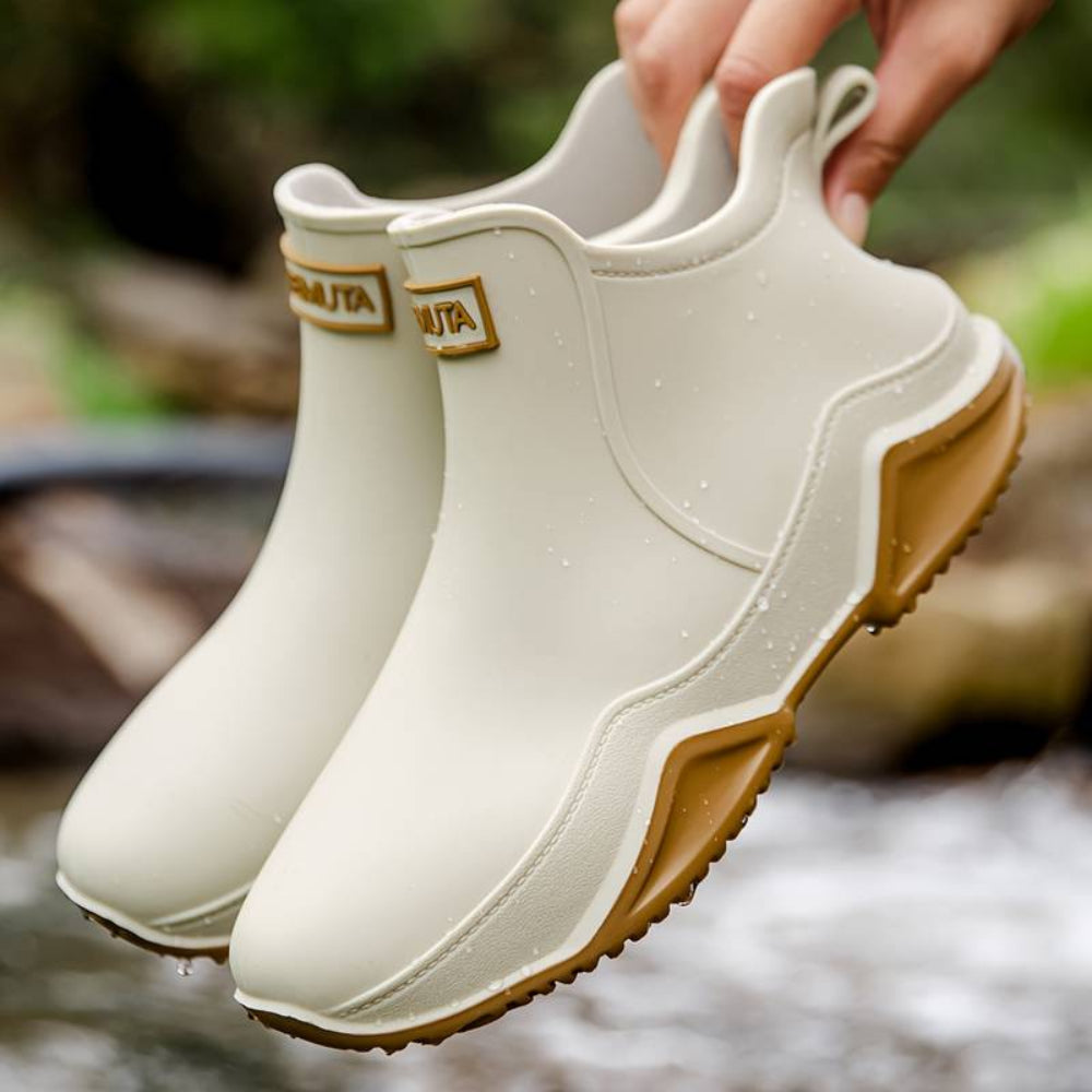 Bottes de pluie femme imperméables en caoutchouc à tige mi-haute 6