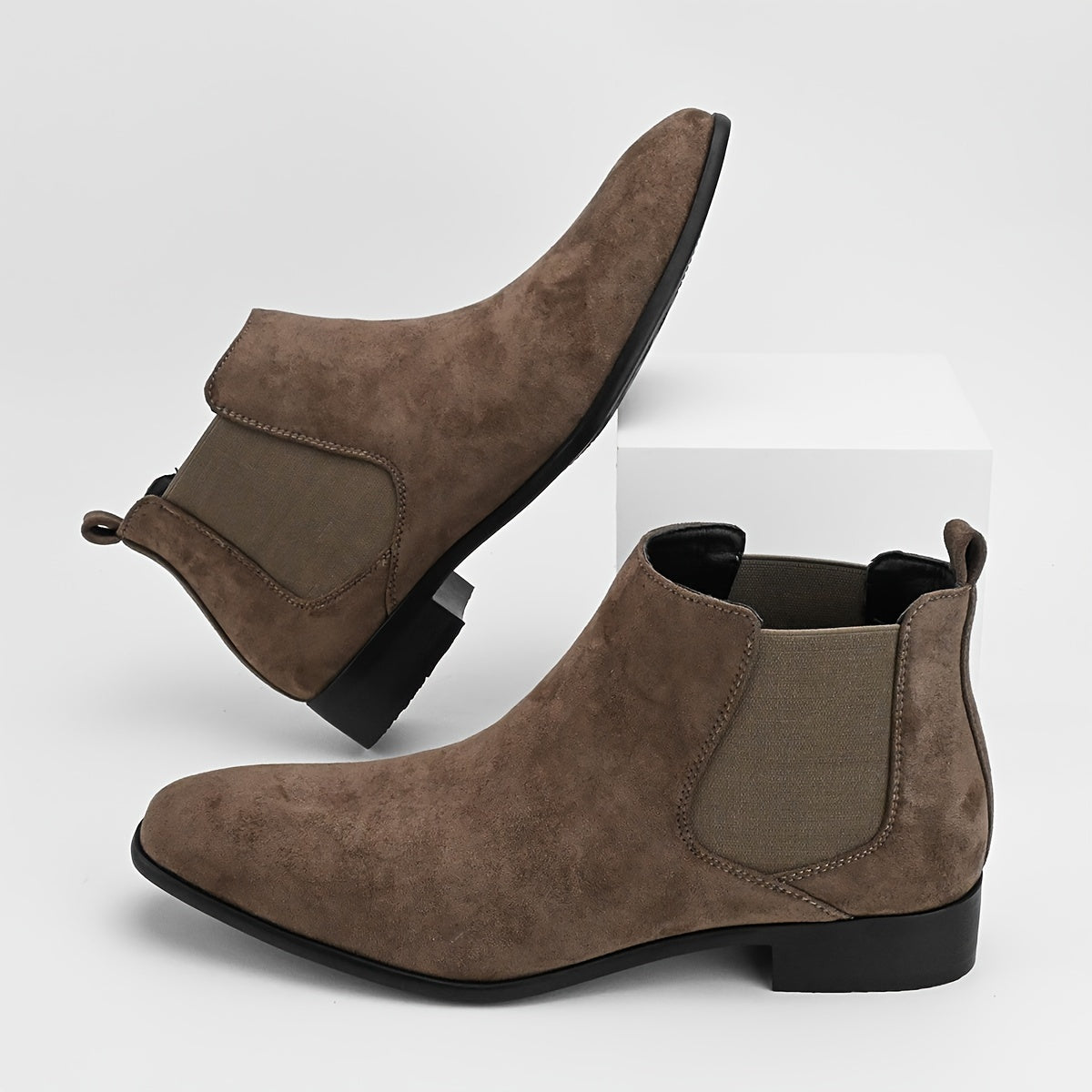 Bottines Chelsea homme en cuir à bout arrondi 8