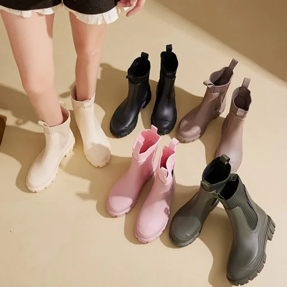 Bottines femme imperméables à enfiler, style chelsea et semelle antidérapante 12