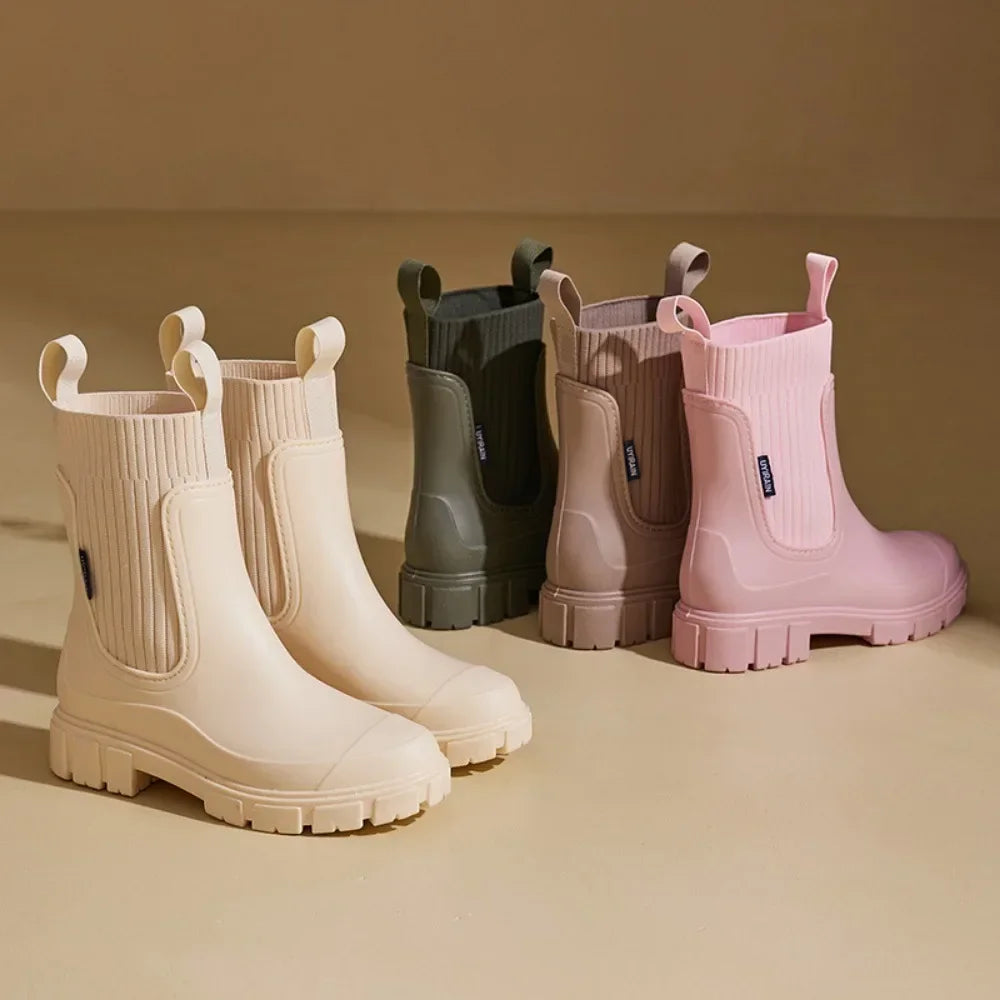 Bottines femme imperméables à enfiler, style chelsea et semelle antidérapante 9