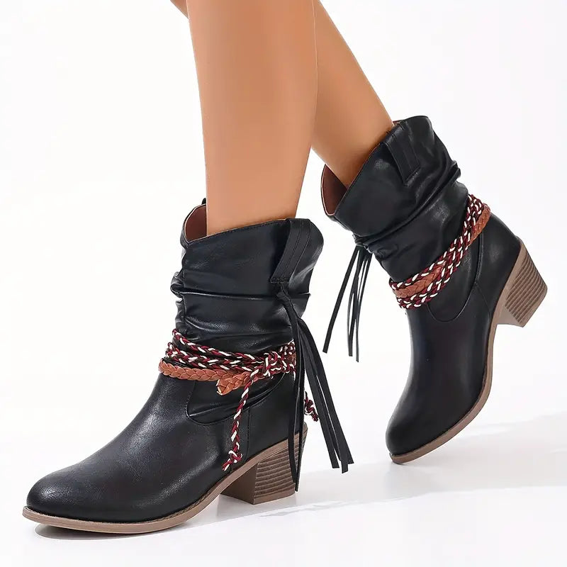 Bottines western femme à bout pointu et surpiqûres 2