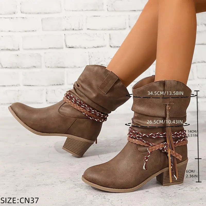Bottines western femme à bout pointu et surpiqûres 4