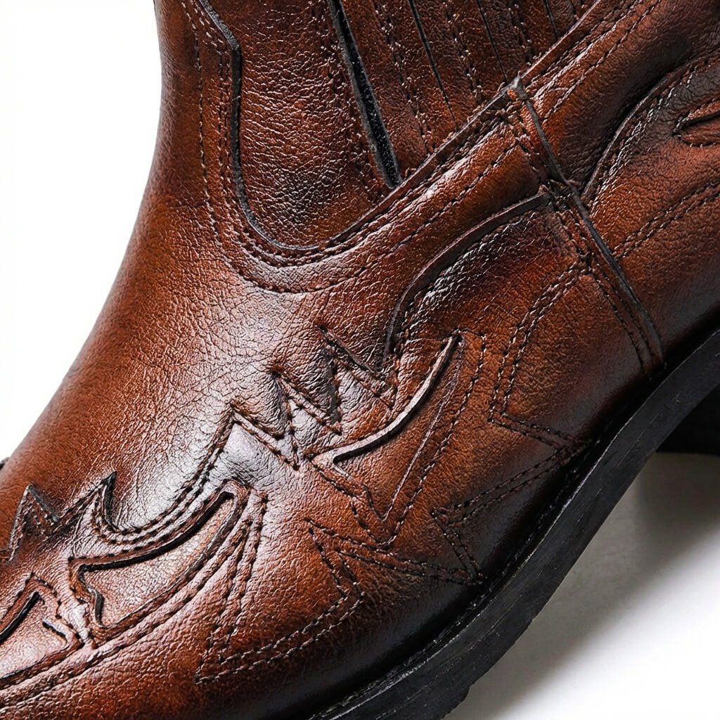 Bottines western homme en cuir à élastiques latéraux bout pointu 3