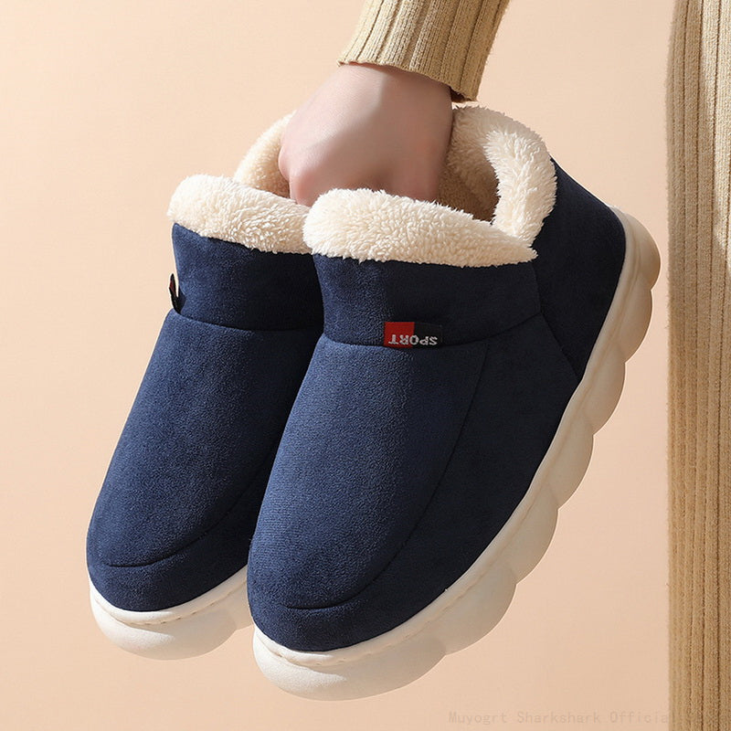 Chaussons d'hiver femme montants à col fourré et semelle épaisse 7