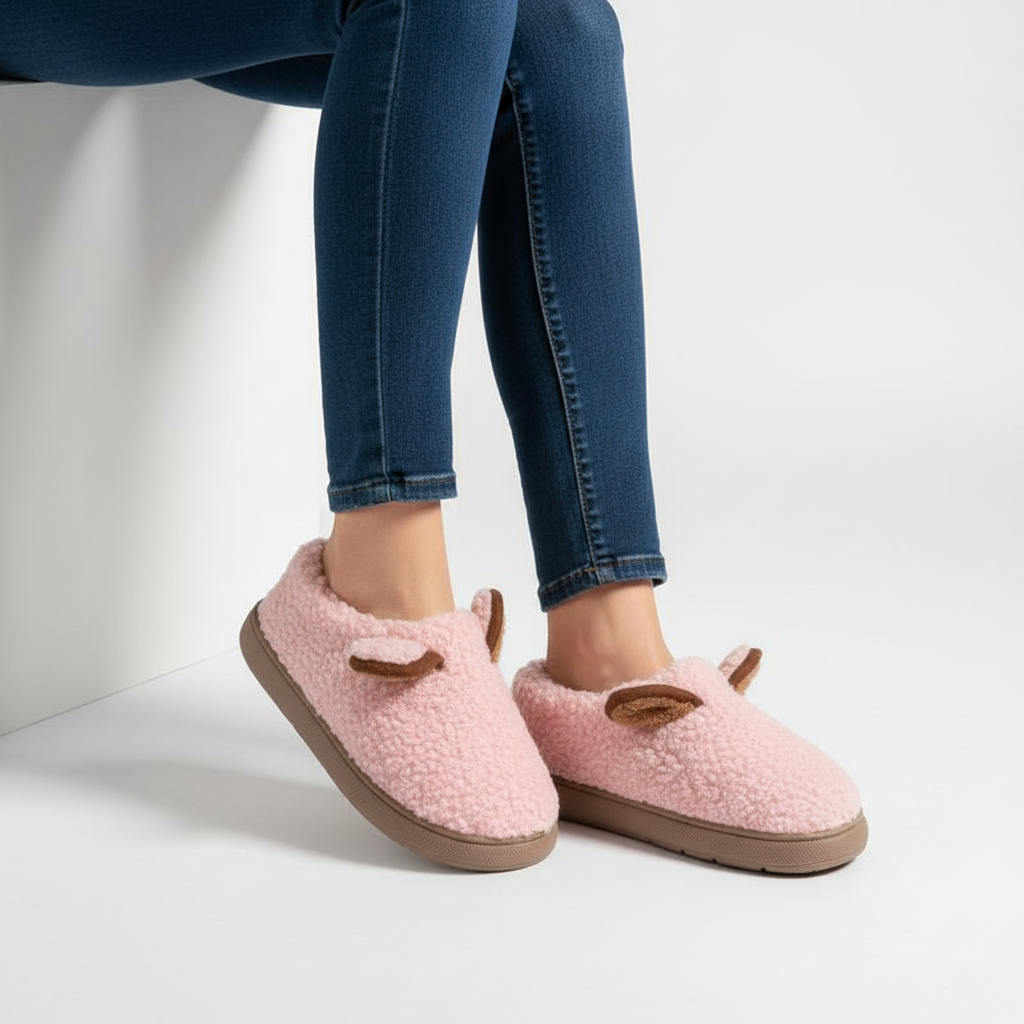 Chaussons d'hiver femme montants à plateforme et détail brodé 2