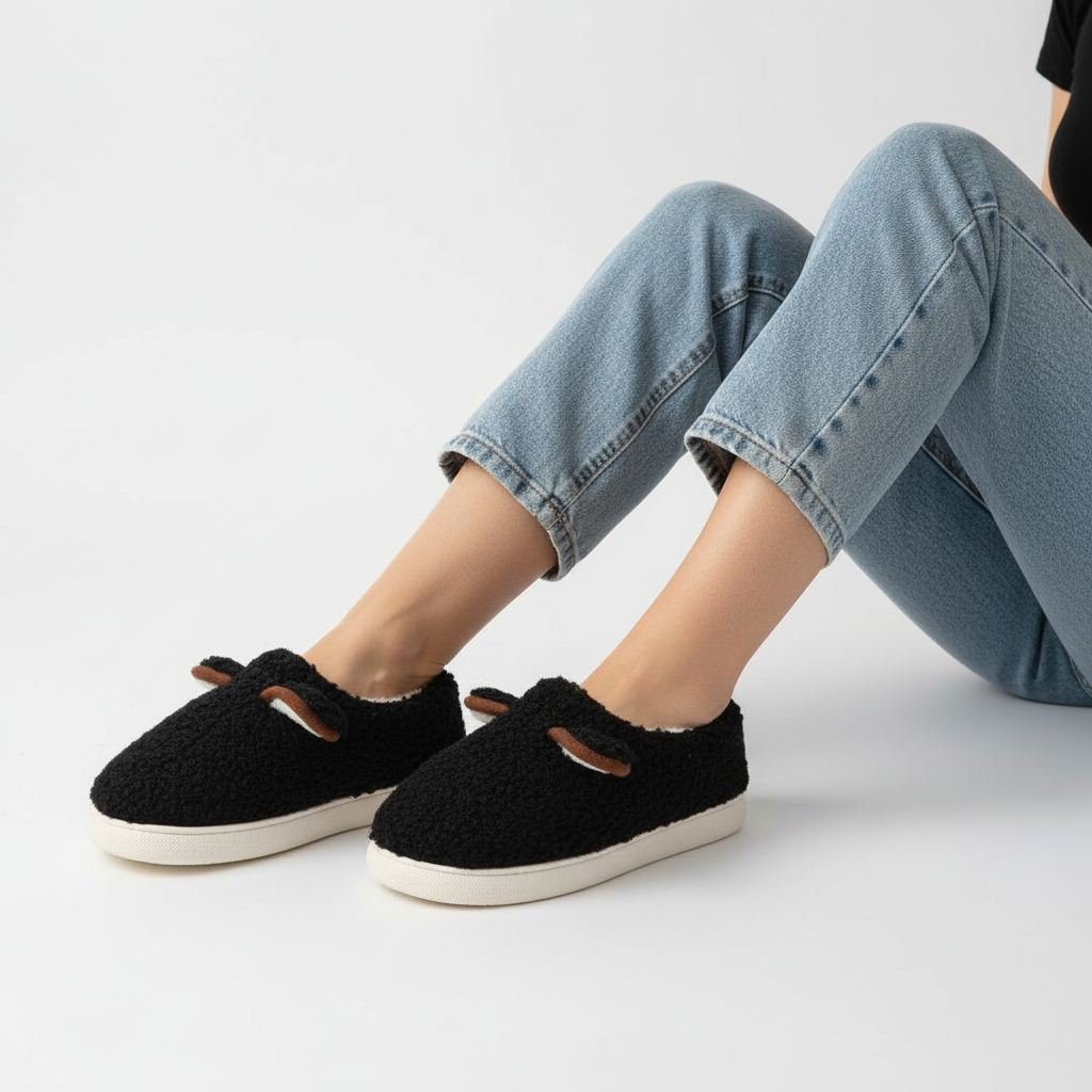 Chaussons d'hiver femme montants à plateforme et détail brodé 4