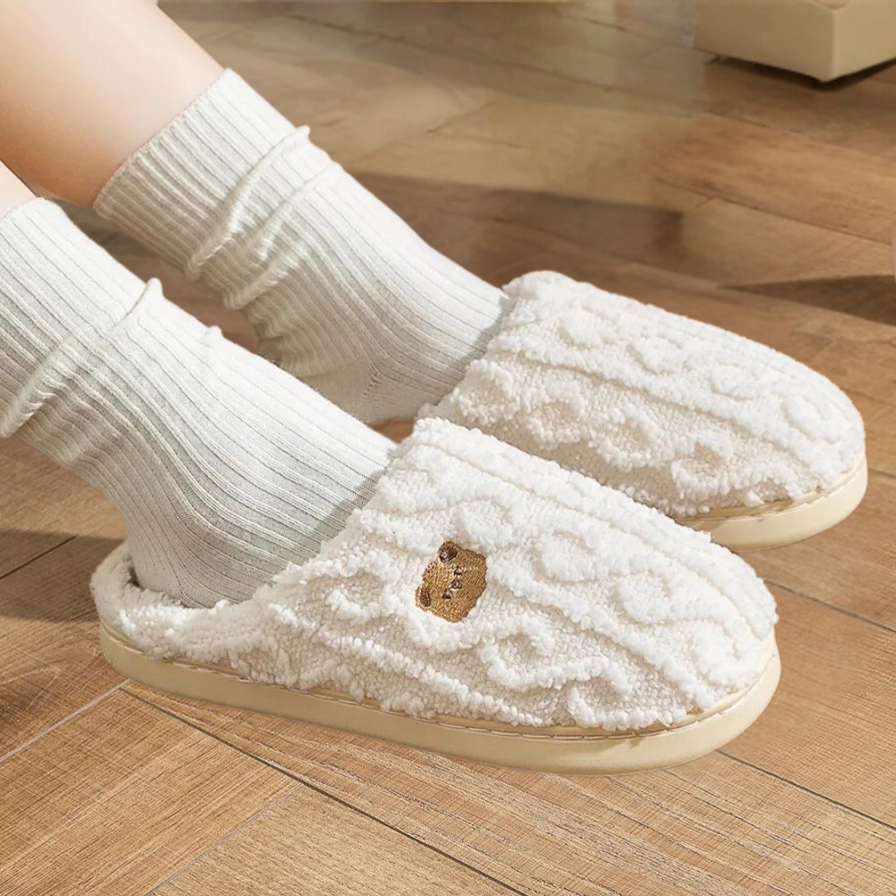 Chaussons femme en peluche moelleux 3