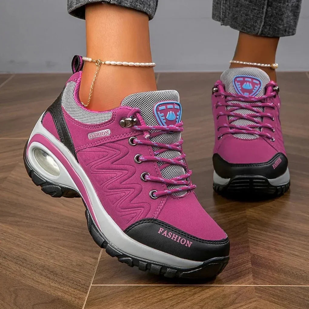 Chaussures de randonnée femme déperlantes à semelle antidérapante et lacets 2