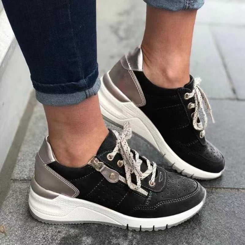 Chaussures de randonnée femme légères à lacets élastiques et zip 4