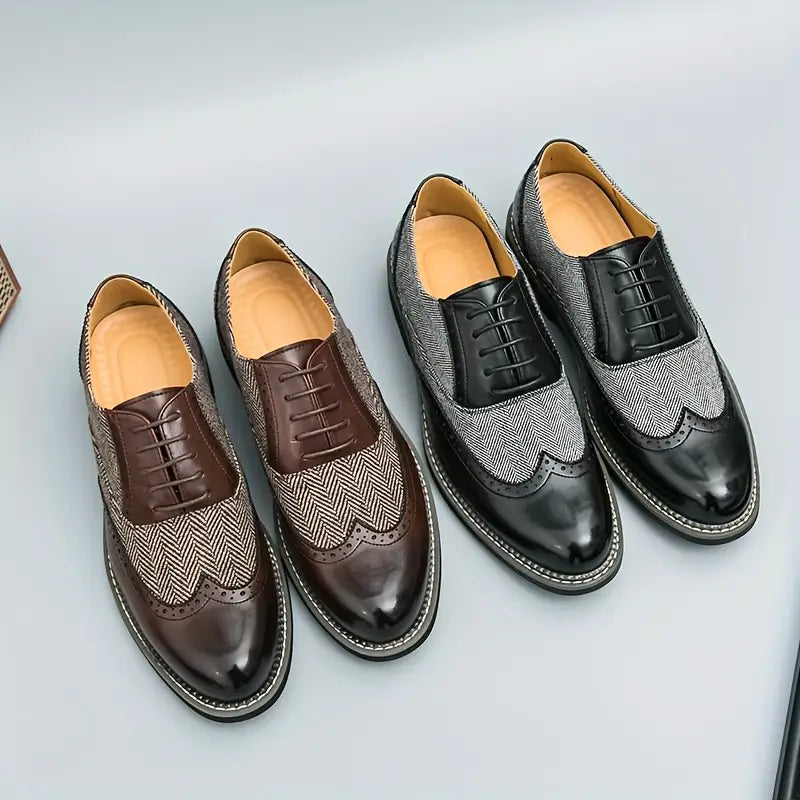 Chaussures richelieu homme à bout fleuri perforé en tissu texturé 6