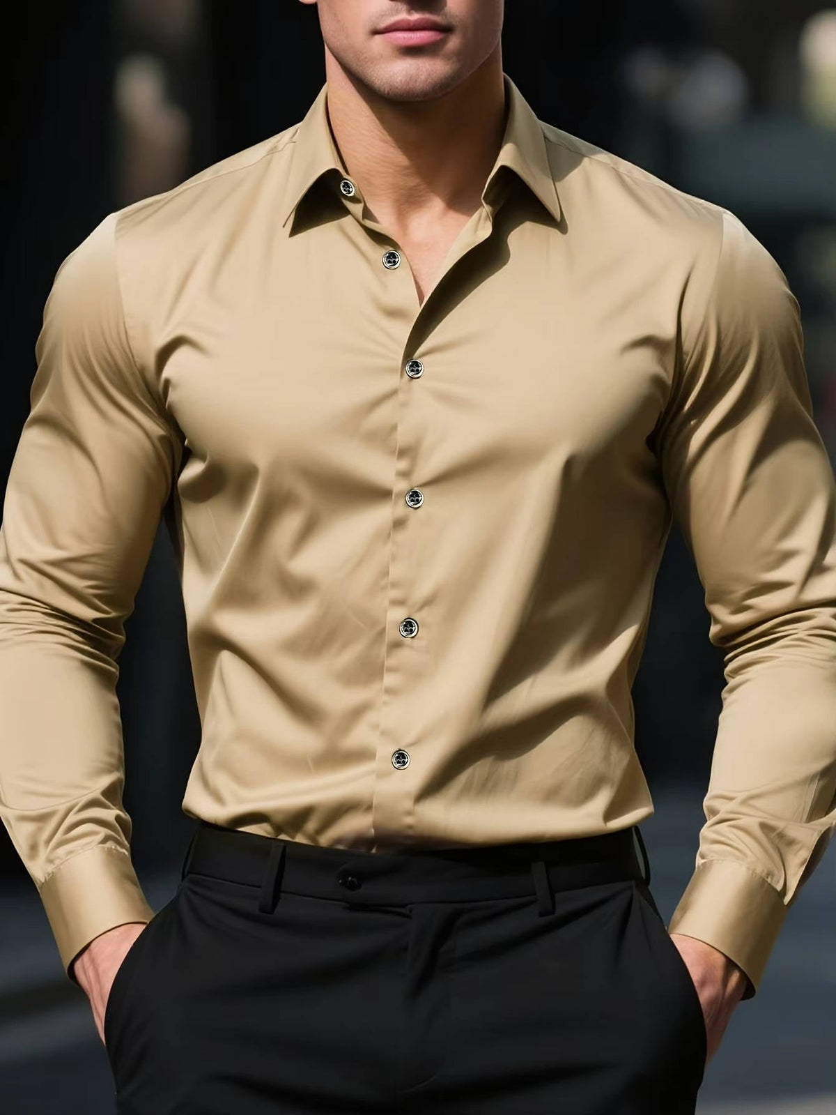 Chemise homme stretch infroissable à manches longues coupe slim 7